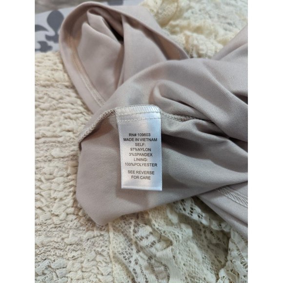 Rabbit, Rabbit, Rabbit Off White Sleeveless Stretch Lace Dress Size M - Picture 5 of 8